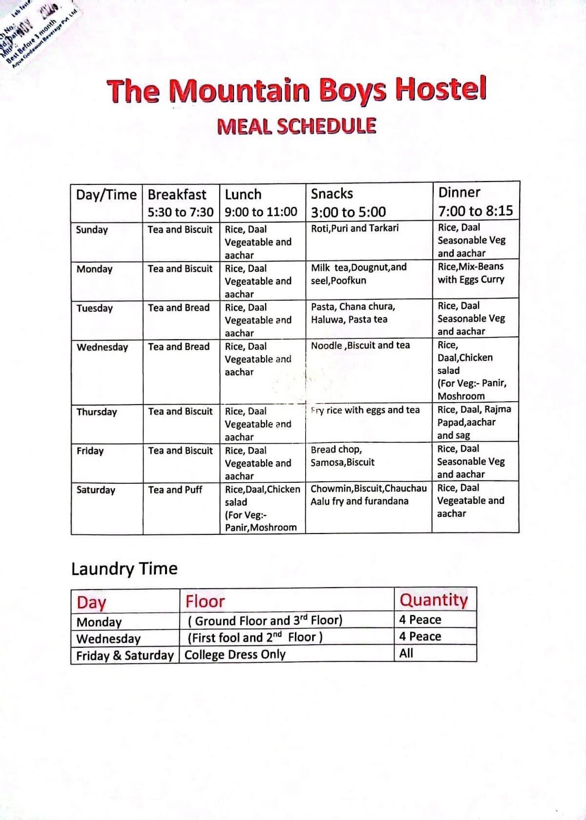Mountain Boys Hostel, Block A 4