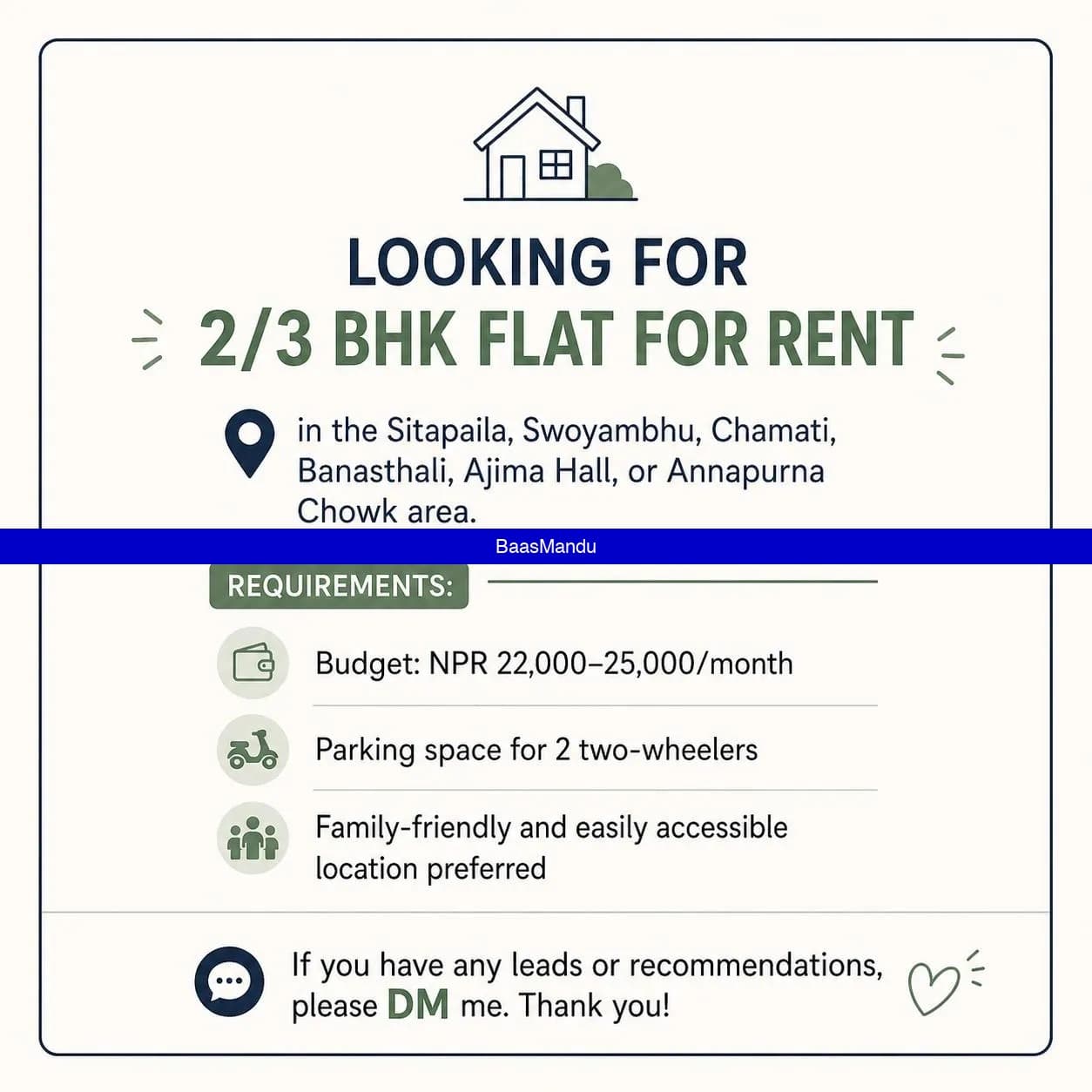 Looking for 2/3 BHK FLAT for Rent - 1